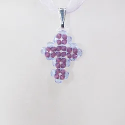 Pendant 30cm - Noga-Violet Organza - Pendant 30cm - Laiton argenté